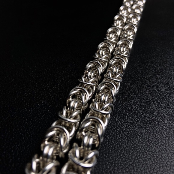 Byzantine Chain Necklace Pure Silver Viking Chain - Picture 3 of 7